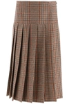 PRADA PRADA HOUNDSTOOTH PLEATED SKIRT