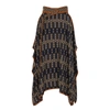 Stella Mccartney Norah Patterned Asymmetric Wrap Skirt In Navy