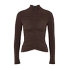 A.l.c Ansel Ruched Long-sleeve Top In Brown