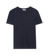 Co Cashmere Short Sleeve Knit Top In Navy In Blue