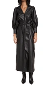 ALICE AND OLIVIA ZARITA VEGAN LEATHER DRESS WITH TIE