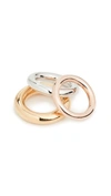 Charlotte Chesnais Brahma Rings (set Of Three) In Silver/yellow/pink