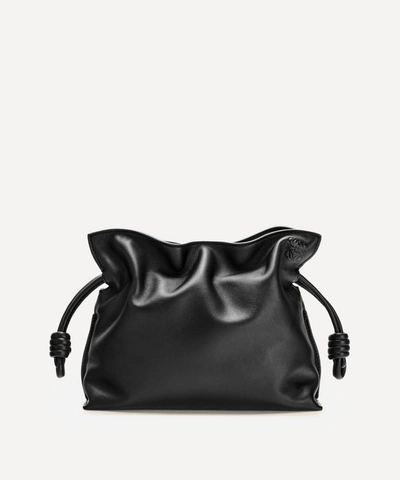 Loewe Mini Flamenco Leather Clutch Bag In Black