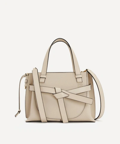 Loewe Gate White Ladies Mini Gate Top Handle Bag In Light Oat