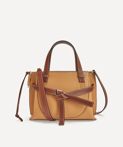 Loewe Women's Mini Gate Leather Shoulder Bag In Light Caramel