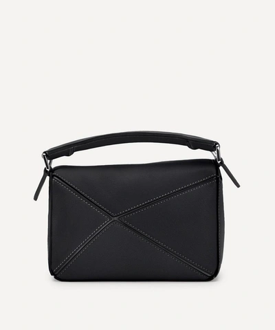 Loewe Women's Mini Puzzle Leather Shoulder Bag In Black