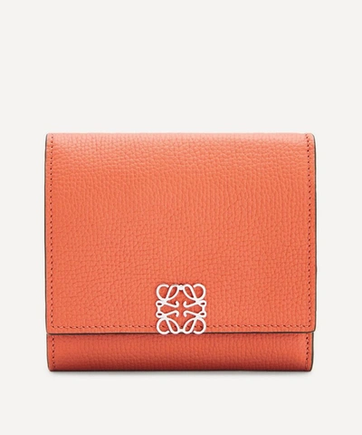 Loewe Anagram Square Leather Wallet In Pumpkin