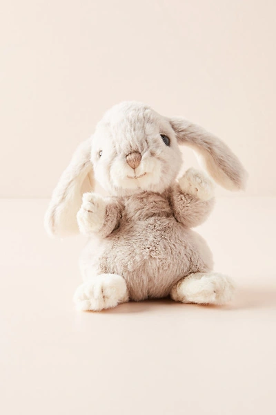 Anthropologie Baby Bunny Stuffed Animal In Grey