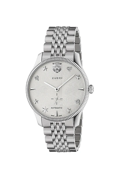 Gucci Men's Swiss Automatic G-timeless Stainless Steel Bracelet Watch 40mm In Silver