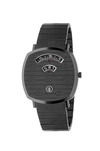 Gucci Men's 38mm Square 3-window Interlocking G Bracelet Watch In Black