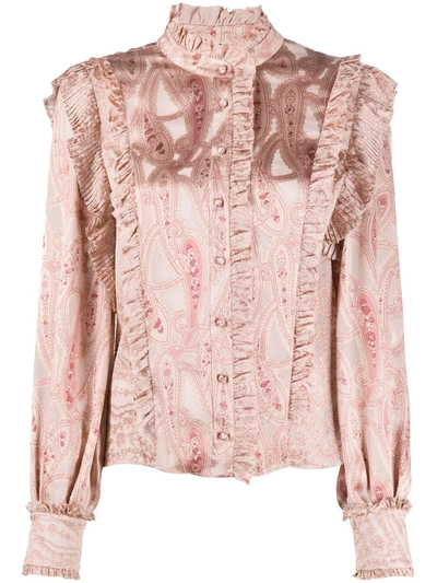 Alexis Elina Ruffle Blouse In Pink
