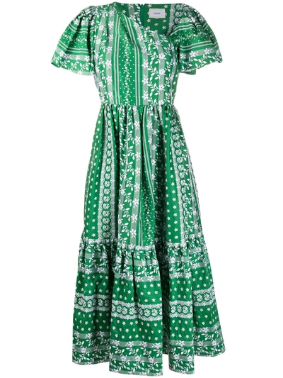 Erdem Palomina Floral Midi Dress In Green