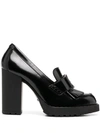 HOGAN fringe-effect loafer pumps