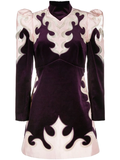Zimmermann Ladybeetle Mystic Velvet Minidress In Purple