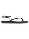 Ancient Greek Sandals Plage Braided Leather Thong Sandals In Black