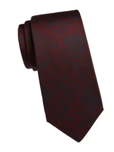 Kiton Men's Floral Silk Tie In Red