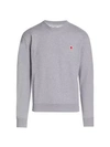 Ami Alexandre Mattiussi Men's Ami De Coeur Logo Patch Sweatshirt In Grey