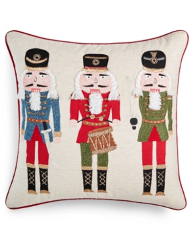Martha Stewart Collection Nutcracker 18" X 18" Decorative Pillow, Created For Macy's Bedding In White