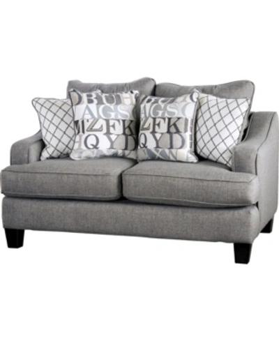 Furniture Of America Canzey Upholstered Love Seat In Gray