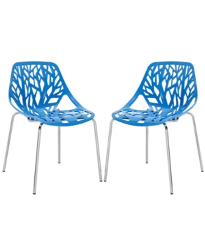 Modway Stencil Dining Side Chair Set Of 2 In Blue