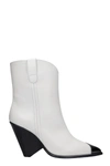 THE SELLER HIGH HEELS ANKLE BOOTS IN WHITE LEATHER,11563714
