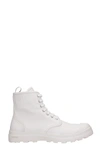 OFFICINE CREATIVE PALLET 001 COMBAT BOOTS IN WHITE LEATHER,11563701