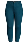 Wit & Wisdom Ab-solution High Waist Ankle Skinny Pants In Dark Teal
