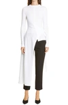 Rosetta Getty Asymmetric Hem Sleeveless Wrap Top In White