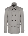 Moorer Double Breasted Pea Coat In Light Grey