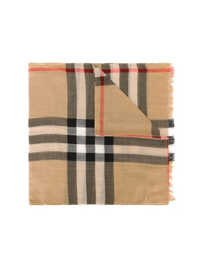 Burberry Kids' Exploded Check Wool Silk Scarf In Neutrals