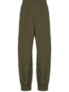GANNI CRINKLED-EFFECT TAPERED TRACK trousers