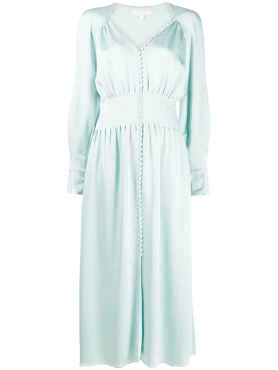 Simkhai Seraphina Satin Midi Dress In Green | ModeSens