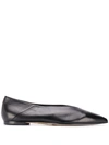 Aeyde 'moa' Choked-up Leather Flats In Black
