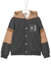 Brunello Cucinelli Colour-block Bomber Jacket In Grey