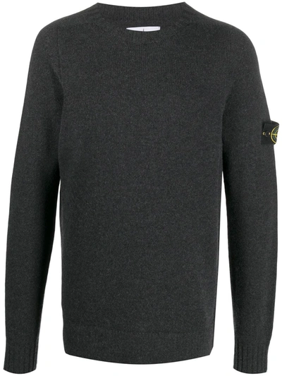 Stone Island Pullover Mit Logo-patch In Grey