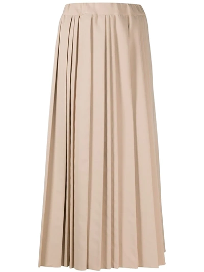 Altea Pleated Midi Skirt In Neutrals