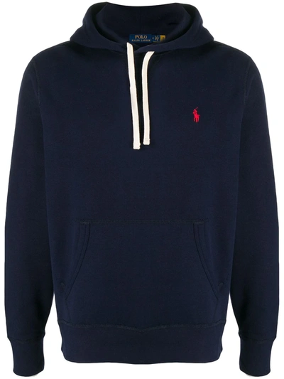 Polo Ralph Lauren Fleece-back Cotton Hoodie In Blue
