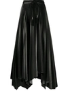 NANUSHKA WET-LOOK PLEATED SKIRT WITH ROPE BELT