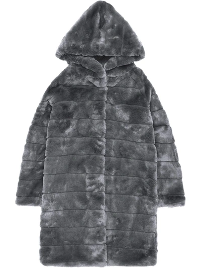 Apparis Jill Hooded Faux-fur Coat, Created For Macy's In Grey