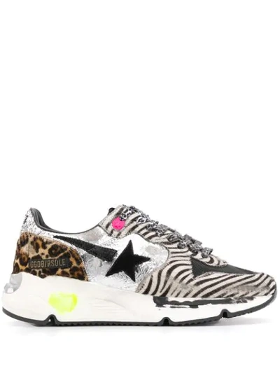 Golden Goose Running Sole Lace-up Trainers In Silver