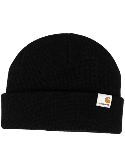 Carhartt Logo Beanie Hat In Black