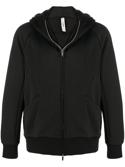 Attachment Zip Hoodie In Black