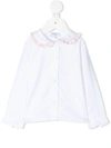 Siola Ruffle Collared Top In White
