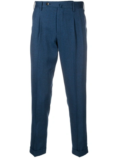 Pt01 Pleat-detail Trousers In Blue