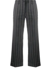 ALBERTO BIANI STRIPED CROP TROUSERS