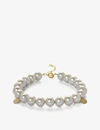 THE ALKEMISTRY THE ALKEMISTRY WOMEN'S LIGHT GREY CINTA 18CT YELLOW GOLD AND PEARL BEADED BRACELET,41916120