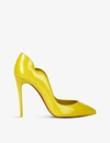 Christian Louboutin Hot Chick 100mm Patent Red Sole High-heel Pumps In Citrus/lin Citrus