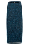 Afrm Felix Mesh Midi Skirt In Blue Daisy Ditsy In Blue Daisy Ditsy