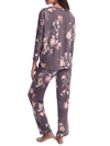 Flora Nikrooz Kathy Floral Knit Pajama Set In Burgundy