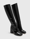 Maison Margiela Tabi 80mm Glossed-leather Boots In Black
